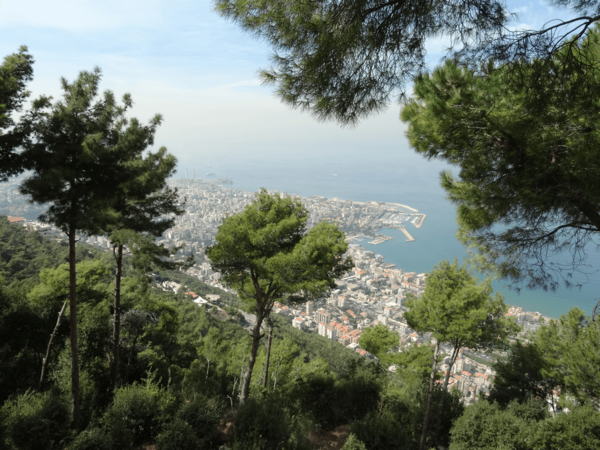 Blick von Harissa auf das Meer bei Beirut