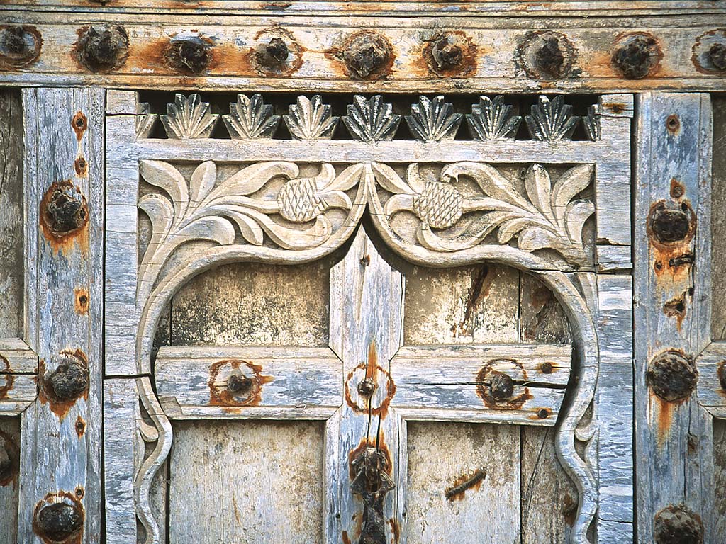 Detail einer Tür in Mirbat in Südoman