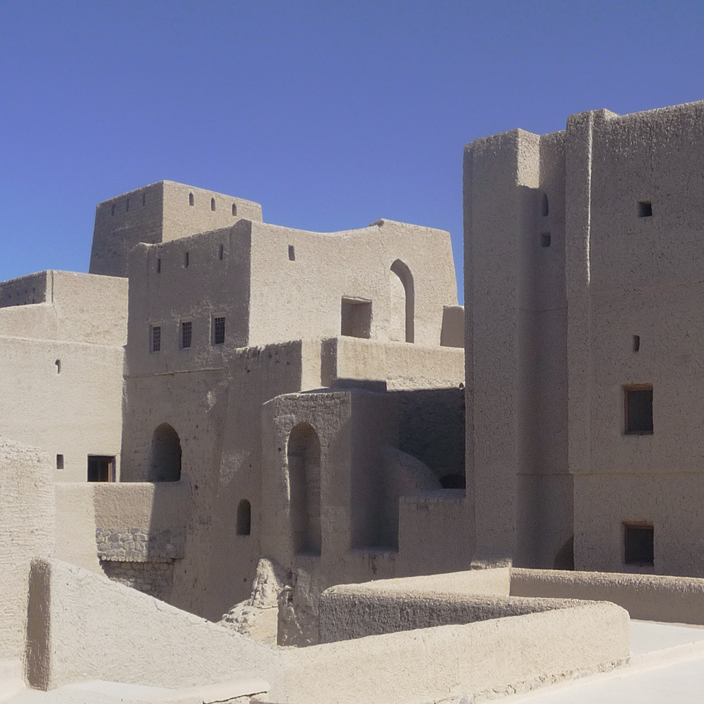 The fortress of Bahla comprises many individual rooms and building sections